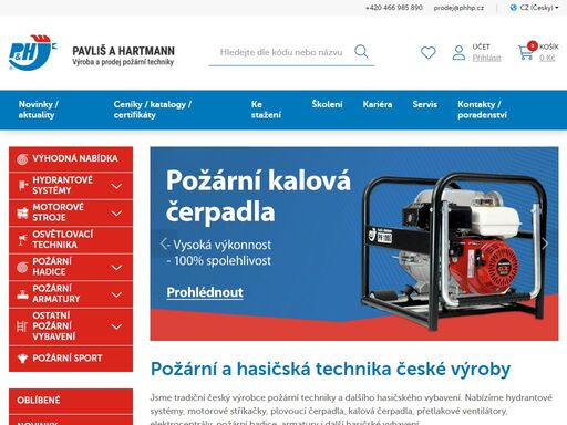zabýváme se výrobou a prodejem hasičské a požární techniky, hydrantových systémů, požárních hadic, čerpadel.