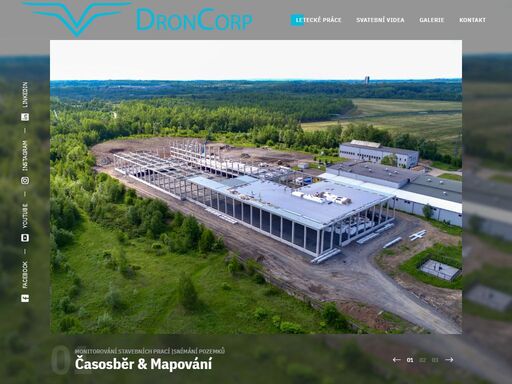 nabízíme kompletní servis leteckého snímkování profesionálním dronem s registrací u úřadu pro civilní letectví vč. povolení k leteckým pracím a pojištěním.