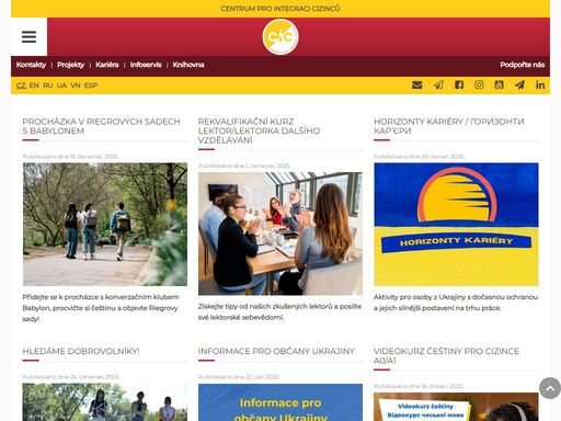 pomáháme imigrantům v procesu integrace do české společnosti prostřednictvím sociálních služeb, vzdělávacích i dalších aktivit.