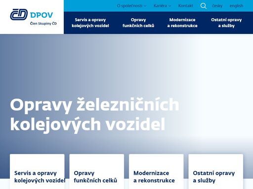 dpov a.s. člen skupiny čd. opravy železničních kolejových vozidel