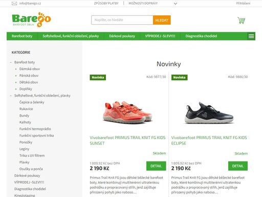 obchod s barefoot a kompromisní obuví. barefoot boty umožňují přirozený pohyb a přináší volnost prstům jako u bosé chůze.