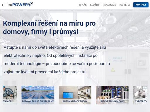 click power – profesionální elektroinstalace, instalace fotovoltaických elektráren, chytré domácnosti, zabezpečovací systémy, automatizace budov, síťové technologie a výroba rozvaděčů. spolehlivé a efektivní řešení pro domácnosti i firmy.