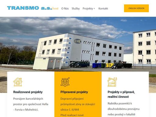 transmo a.s. - hlavní činnost naší firmy je pronájem kancelářských, výrobních a skladovacích prostor. 