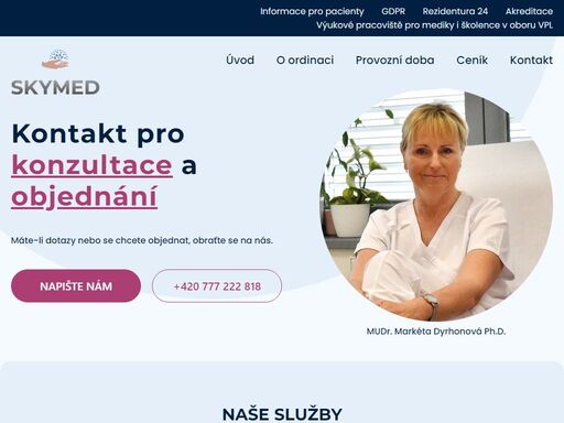 poskytujeme léčebně preventivní, diagnostickou a léčebnou péči v oboru hepatologie, infekční nemoci, všeobecné praktické lékařství pro dospělé a interní medicína.
