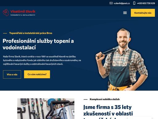 profesionální služby topení a vodoinstalací