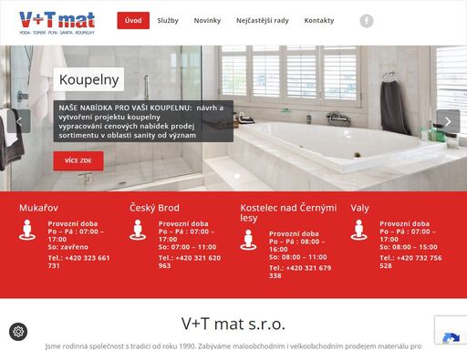 maloobchodní i velkoobchodní prodej s vybavením pro koupelny a topení. kotle, topidla, vany, baterie, sprchové kouty, bojlery a další. technické poradenství.