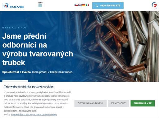 naše společnost rame cz s.r.o. krnov je přední výrobce tvarovaných trubek. provádíme cnc ohýbání, řezání, vrtání, pájení, pertlování i další činnosti.