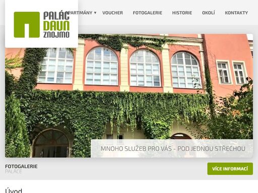 nabízíme stylové ubytování v nově zrekonstruovaných pokojích paláce daun v historickém centru města znojma.