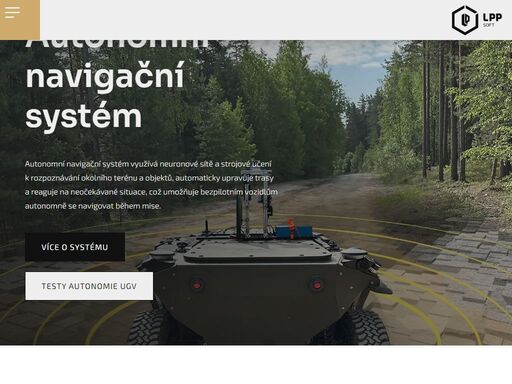 autonomní navigační systém s umělou inteligencí. systém využívá neuronové sítě a strojové učení k efektivnímu průjezdu různými prostředími.