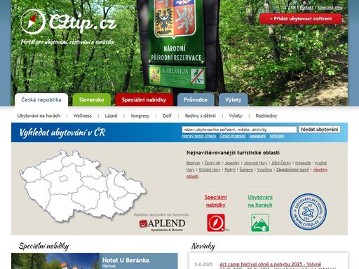 portál pro ubytování, cestování a turistiku.