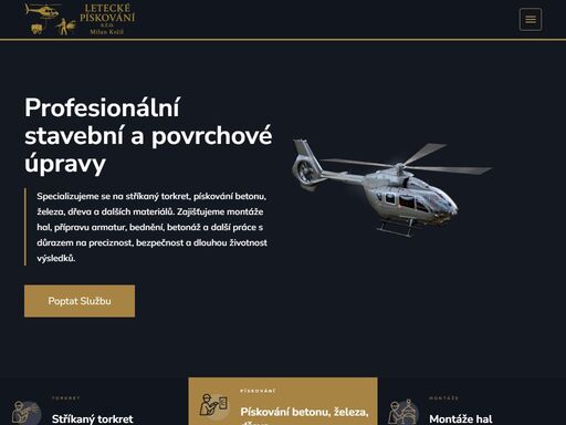 specializujeme se na stříkaný torkret, pískování betonu, železa, dřeva a dalších materiálů. zajišťujeme montáže hal, přípravu armatur, bednění, betonáž a další práce s důrazem na preciznost, bezpečnost a dlouhou životnost výsledků.