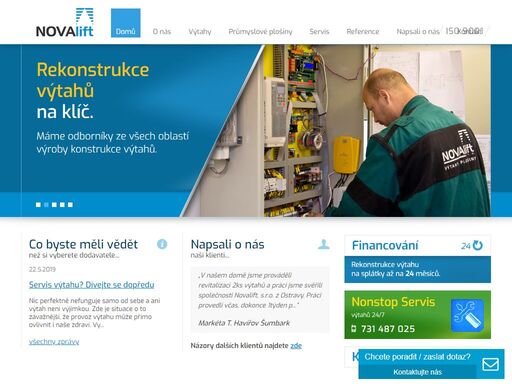 výroba a opravy výtahů a zdvihací techniky