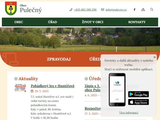 oficiální stránky obce pulečný