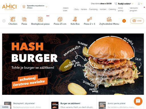 rozvoz pizzy, burgerů a nápojů po jihlavě a okolí. vyzkoušej pizzu a burgery od amici.