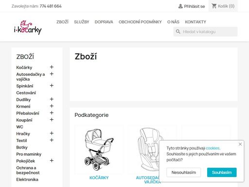 prodej dětského zboží, kočárky, autosedačky, podsedáky, postýlky, povlečení, pleny, vaničky, nočníky, matrace, hračky, dudlíky