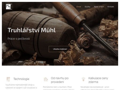 úvodní strana stránek muhl-truhlářství.