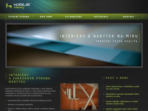hořejší interiéry : interiéry a zakázková výroba nábytku