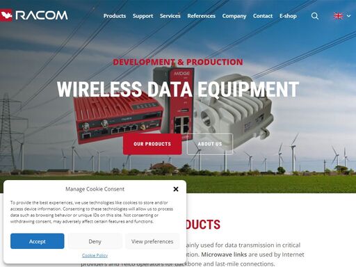 radio modems - design and production, gprs/edge/umts routers for scada & telemetry, fleet management and microwave links for high speed backbones.