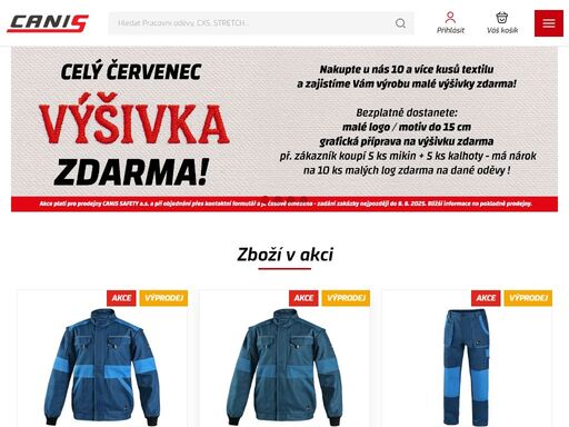 canis safety a.s. - pracovní oděvy, obuv, rukavice a oopp