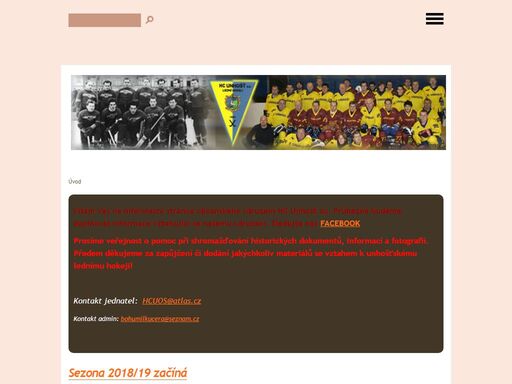 fotogalerie informační stránka občanského sdružení hc unhošť os