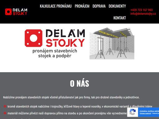 pronájem stavebních stojek a podpěr