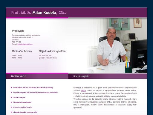 prof. mudr. milan kudela, csc. - gynekologicko porodnická ambulance olomouci