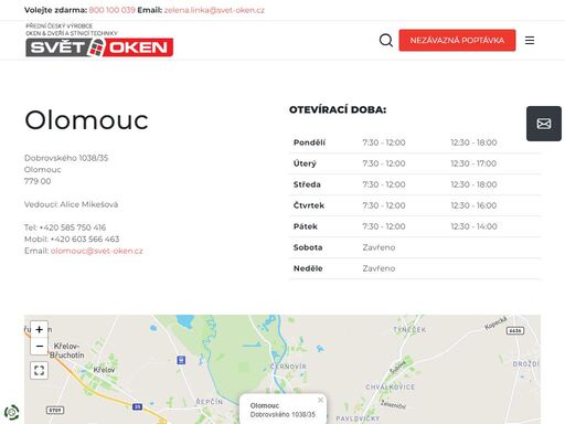pobočka společnosti svět oken olomouc nabízí do konce měsíce se slevou plastová okna, plastové dveře, hliníková okna, hliníkové dveře, garážová vrata, balkóny a lodžie a stínící techniku.