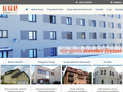 nabídka kompletní stavební činnosti zaměřené na: bytovou výstavbu a občanskou vybavenost, včetně výstavby rodinných domků ve variantě – hrubá stavba, stavba na klíč
