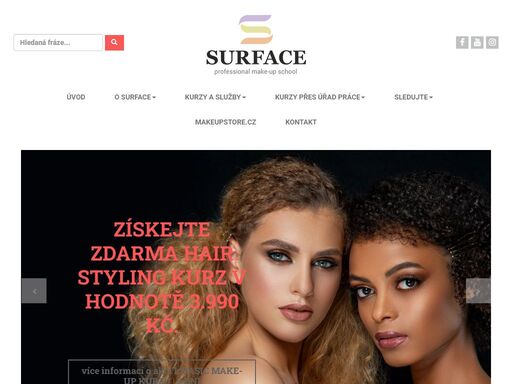 surface je zárukou nejvyšší kvality vzdělání v oblasti make-up art - ať už se líčení chcete věnovat profesionálně nebo ho využijete jen pro sebe!