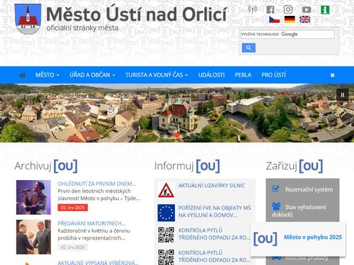 ústí nad orlicí je okresním městem v kraji podorlicka v půvabném údolí na soutoku řek tiché orlice a třebovky. leží v nadmořské výšce  350 m, 150 km východně od