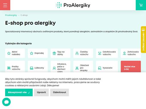 specializovaný e-shop pro alergiky, astmatiky a atopiky. nakupte si u nás prověřené produkty, které opravdu pomáhají. rádi vám odborně poradíme s výběrem.