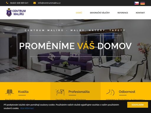 renomovaná malířská firma provádějící malířské, lakýrnické a natěračské práce. prodejna barev, laků a malířských dekoračních válečků. dále provádíme speciální malířské techniky - imitace travertina a interierový pohledový beton.