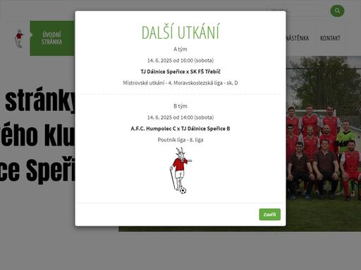 vítejte na oficiálních stránkách fotbalového klubu tj dálnice speřice, z.s.   
   
   
   
   
klub sídlí ve speřicích, které jsou místní částí obce jiřice a...