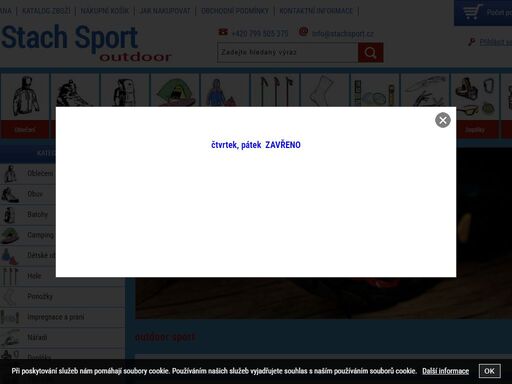eshop -vybavení pro outdoor sport