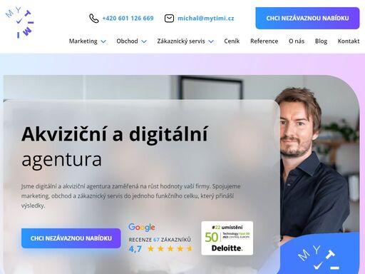 jsme digitální a akviziční agentura zaměřená na růst hodnoty vaší firmy. spojujeme marketing, obchod a zákaznický servis do jednoho funkčního celku, který přináší výsledky.
