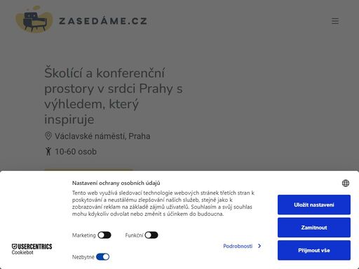 nadstandardní eventové, školící a konferenční prostory v praze na václavském náměstí s jedinečným výhledem pro krátkodobý pronájem.