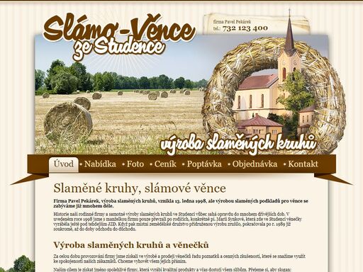 výroba a online prodej: slámové věnce, slaměné kruhy, výrobky a produkty ze slámy, levně