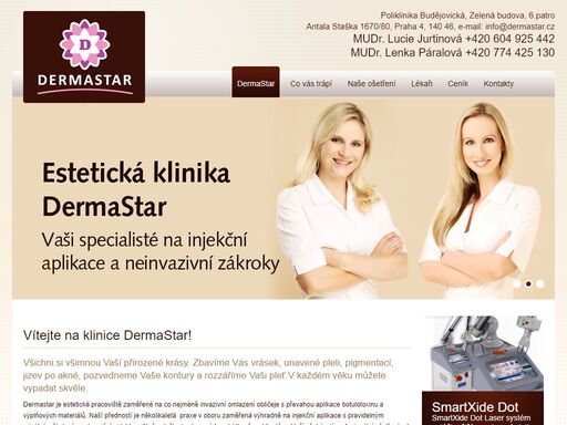 klinika dermastar nabízí odborné ošetření v oblasti estetické dermatologie. zbavíme vás vrásek, unavené pleti, pigmentace, vrásek po akné...