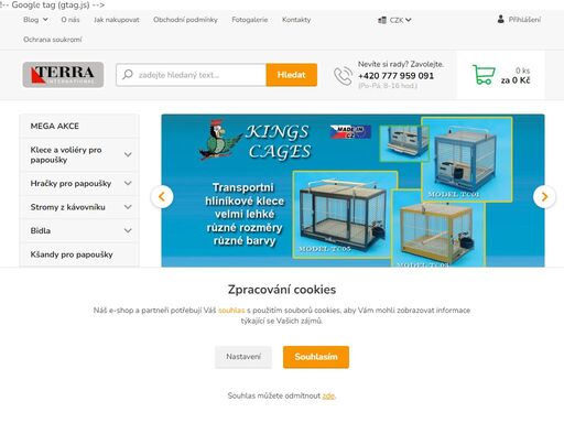 kvalitní české klece a voliéry pro papoušky. dále hračky, stromy z kávovníku, kšandy. ? 30 let tradice.