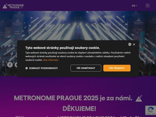 metronome prague - metropolitní umělecká událost roku nabízí několik dní programu, unikátních hudebních vystoupení, jedinečných zážitků a to vše v nadstandardním zázemí pražského výstaviště v holešovicích.
na festivalu metronome prague vystupují špičky světové i české hudby, sting, alanis morisette, nick cave, ohm square, liam gallagher, iggy pop, david byrne, jamiroquai, beck, aurora, raye, michael kiwanuka, david koller, jana kirschner, tata bojs a mnoho dalších.
bohatý doprovodný program a gastrozóna se špičkovou nabídkou světové kuchyně skvěle doplňují a umocňují zážitek z předprázdninové návštěvy prahy.