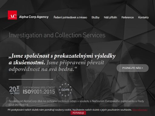 alpha corp je přední soukromá detektivní a bezpečnostní agentura se sídly v české republice a na slovensku.