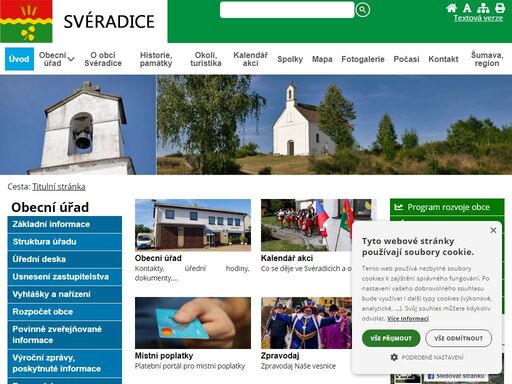 obec svéradice - oficiální stránky obce. informace pro občany a turisty.