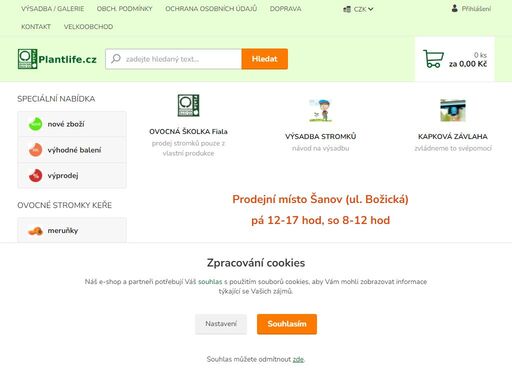 pěstování a prodej ovocných stromků a keřů. ovocná školka fiala.