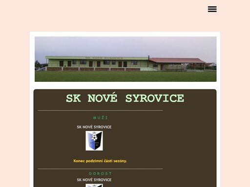 oficiální stránky fotbalového oddílu sk nové syrovice