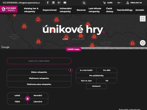 escapemania.cz - všechny české únikovky, vstupenky a mnohem více.