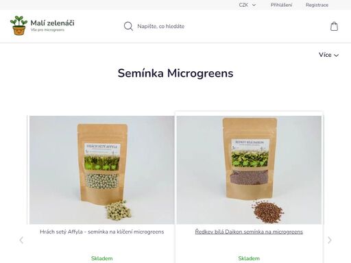 semínka microgreens.  
 
o nás
zabýváme se dovozem a distribucí kvalitních semínek pro pěstování microgreens a baby leaf. naše hlavní poslání je osvěta a rozšíření pěstování microgreens mezi co nejvíce lidí. ne každý má velkou zahradu a čas, aby si vypěstoval vlastní potraviny. s microgreens to jde! všude a…