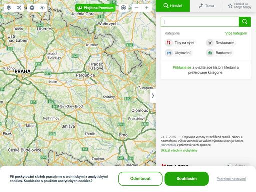 oblíbená česká služba mapy.cz se postupně rozrůstá do nového portálu mapy.com. nabízí podrobné hledání na mapách celého světa. ukáže detailní mapy všech měst a obcí, naplánuje trasy, hledá místa a podniky.