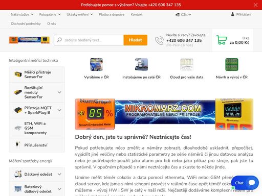 elektroměry, vodoměry, plynoměry a kalorimetry s odečtem přes internet