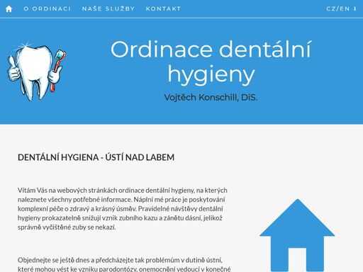 ordinace dentální hygieny situována nedaleko centra města ústí nad labem. péče o váš chrup je ryze na vás, avšak nechte nás vám pomoci. naučíme vás, jak se postarat o vaše zuby.