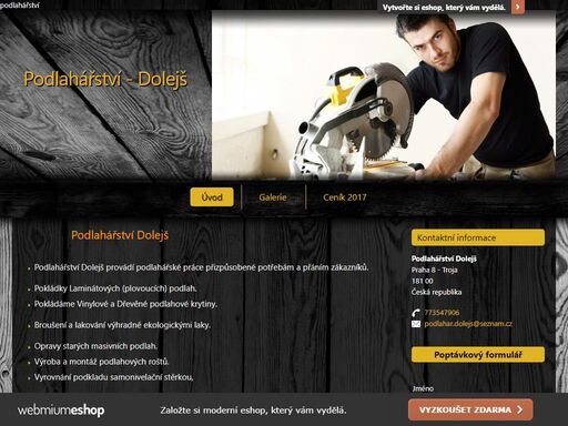 pokládky laminátových podlah, vinylových a dřevěných podlahových krytin plovoucích. montáž parketových a masivních podlah.
broušení ,opravy a lakování masivních podlahových krytin.
opravy starých masivních podlah.